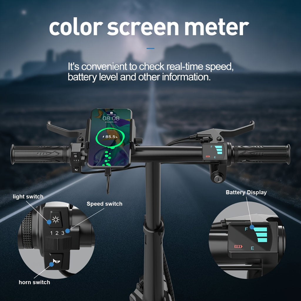 400W High-power Electric Bicycle - Long Range & 19 MPH, Foldable Portable Electric Scooter, Equipped with Dual Brakes, 14-inch All-terrain Tire Wheels, Dual Power Batteries\u002Felectric Mode - Perfect Experience