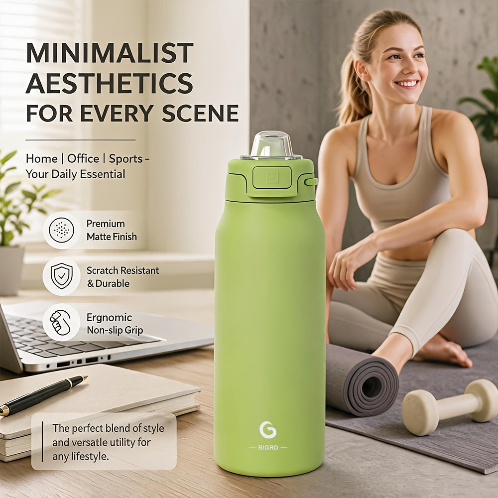 BIGRD 32.46oz Outdoor Camping Vacuum Insulated Flask, Leak-Proof Double Wall Water Bottle, Keeps Hot And Cold for Hiking Backpacking Adventure Travel