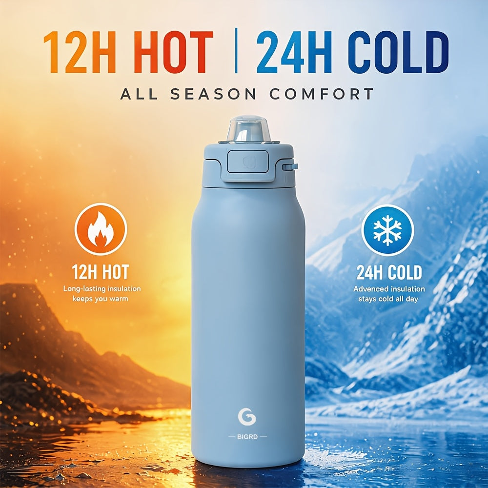 BIGRD 32.46oz Large-capacity Insulated Water Bottle, Double-layer Vacuum Leak-proof Drinking Bottle, Reusable Travel Cup, Suitable for Outdoor Sports and Daily Use
