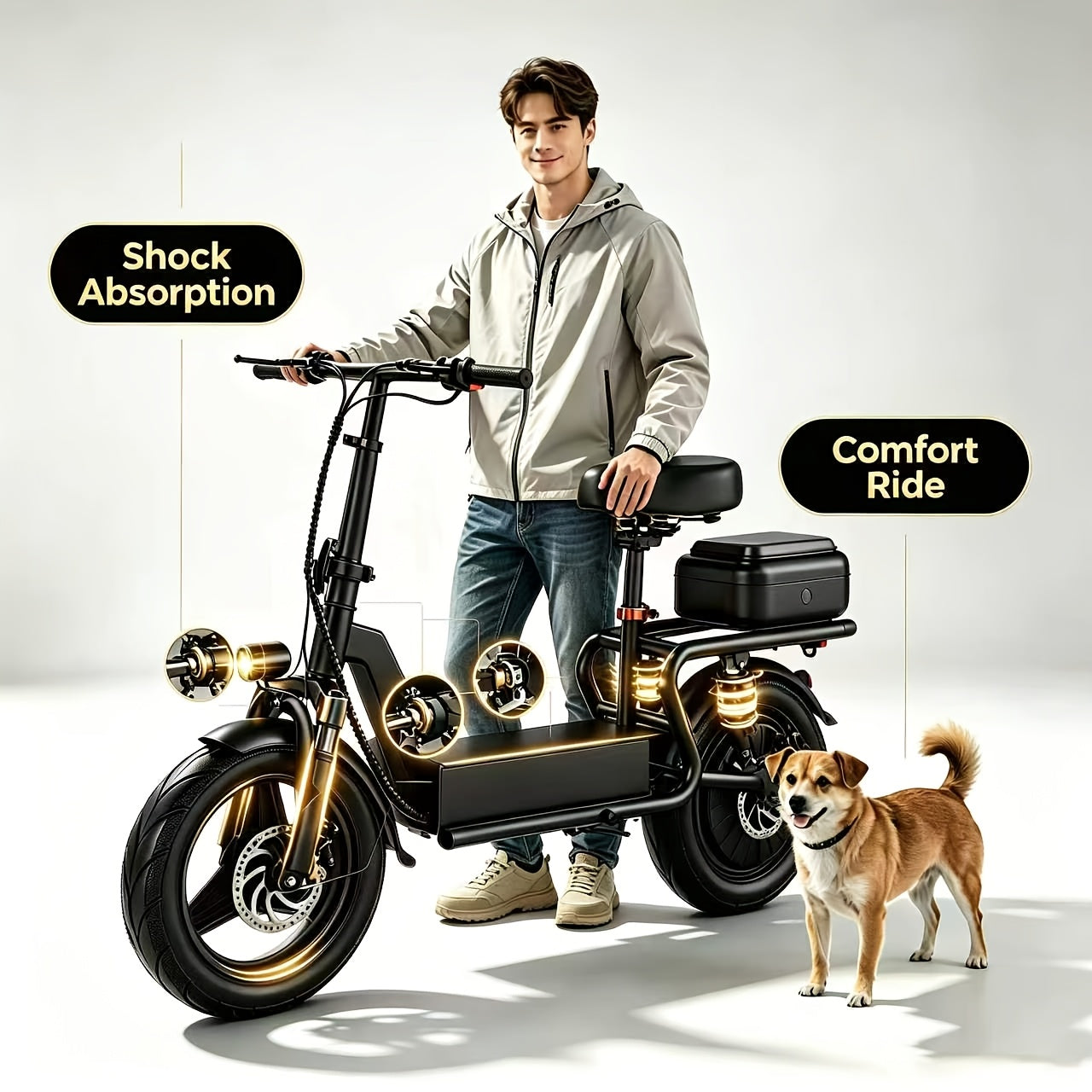 749W Peak Motor Electric Scooter - 48V 18AH Battery, 35 Miles Range, 14 Inch Tires, Urban Commuter E-Bike with 5-6H Charging