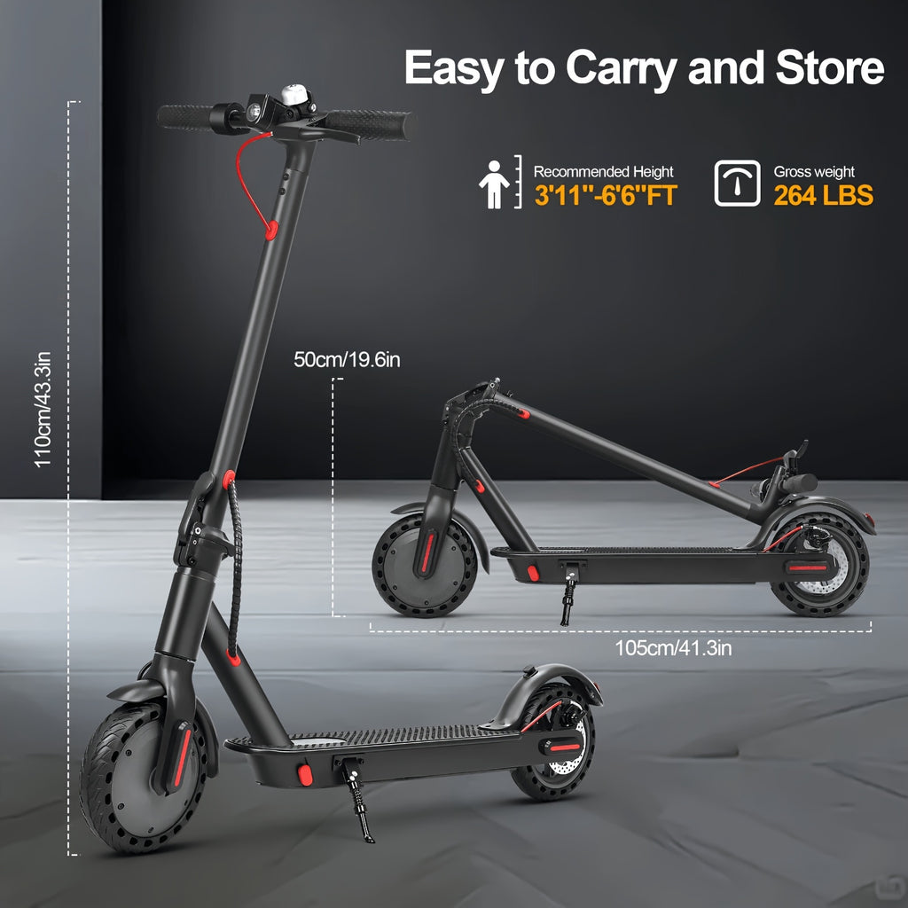 Foldable Adult Electric Scooter 350W Powerful Motor, 19MPH Top Speed, 7.8AH Large Capacity Battery 25KM Long Distance Range, Smart APP Connect Control Lightweight Portable Urban Commuter Electric Kick Scooter for Daily City Riding