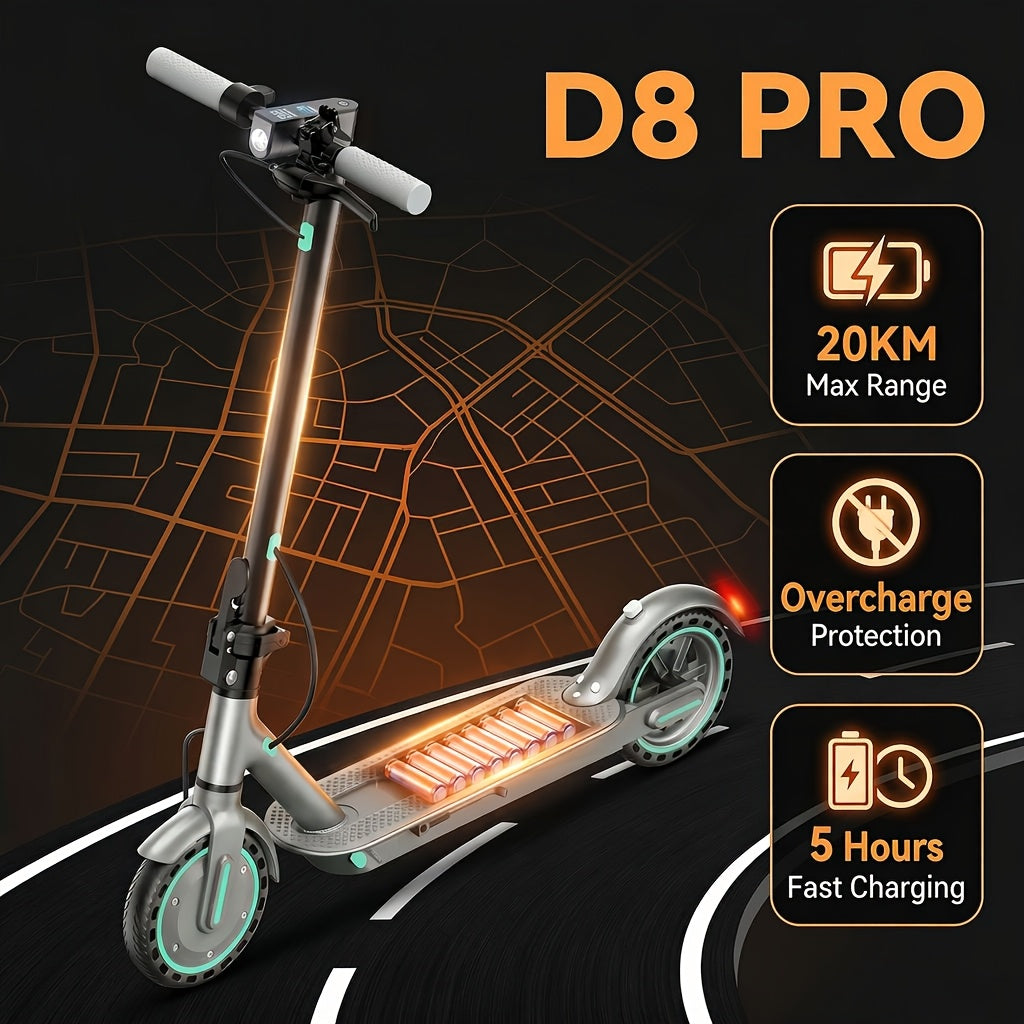 350W Foldable Commuter Electric Scooter, Top Speed Of 19MP\u002FH And 20 KM Range, 8.5-inch Solid Tire, Smart LED Display, Dual Brake System, Lightweight Quick-Folding Electric Scooter, Suitable for Commuting And Daily Travel Use, Ideal Gift for Birthdays