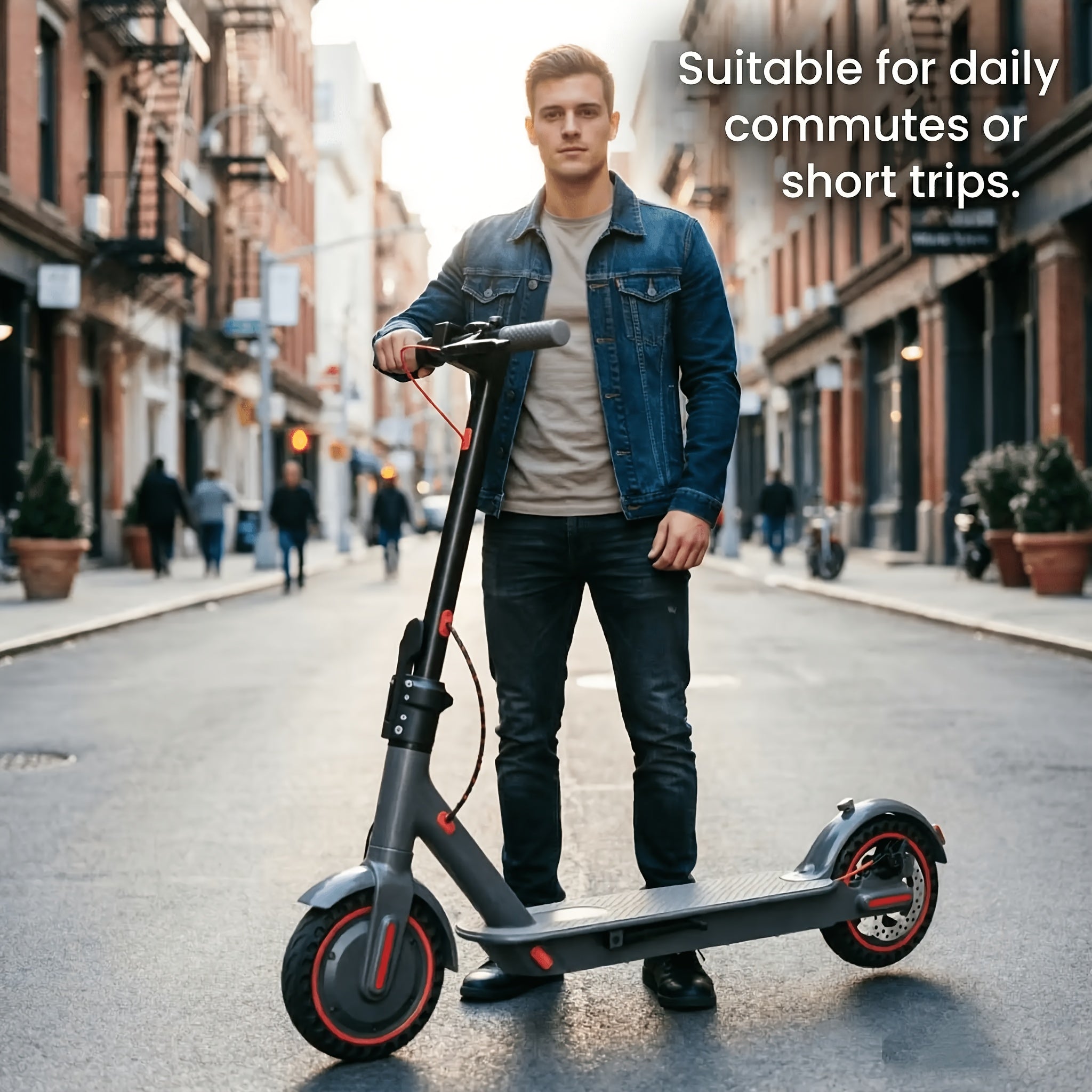 Adult Electric Scooter with A Powerful 350W Motor, Top Speed Of 19 Mph, 21-mile Range, 8.5-inch Honeycomb Tires, 3 Adjustable Speeds, One-button Folding Design, Dual Brakes, And App Control. Suitable for Both Men And Women.