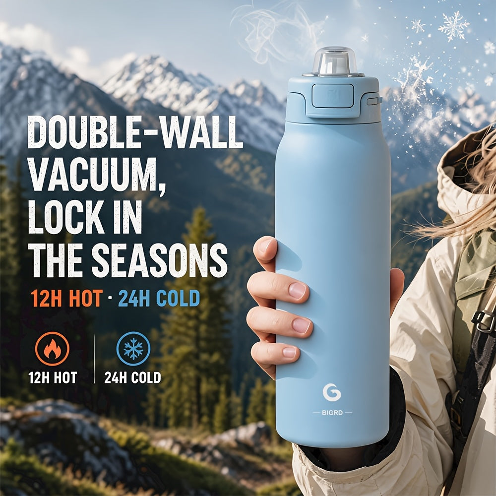 BIGRD 32.46oz Large-capacity Insulated Water Bottle, Double-layer Vacuum Leak-proof Drinking Bottle, Reusable Travel Cup, Suitable for Outdoor Sports and Daily Use