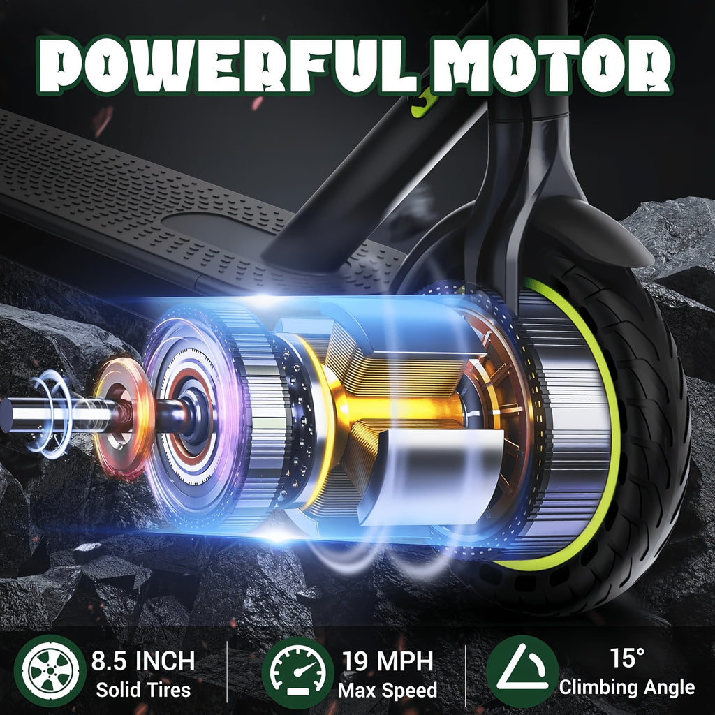 Foldable Adult Electric Scooter 350W Powerful Motor, 19MPH Top Speed, 7.8AH Large Capacity Battery 25KM Long Distance Range, Smart APP Connect Control Lightweight Portable Urban Commuter Electric Kick Scooter for Daily City Riding