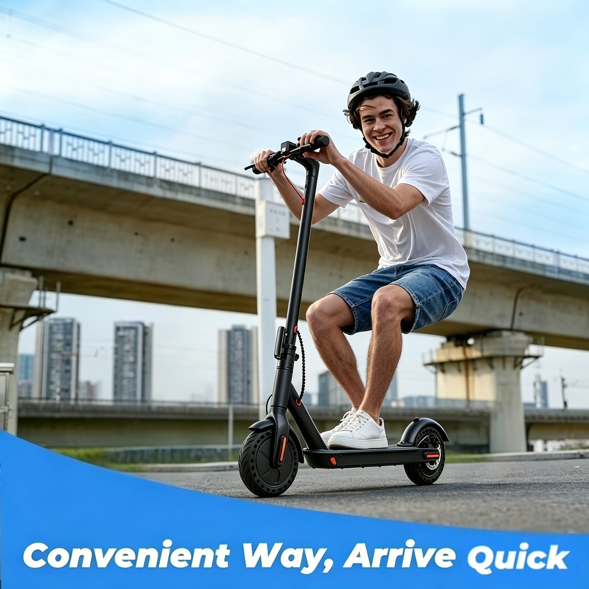 Smart App Foldable Adult Electric Scooter for Daily Commuting, 350W Powerful Motor Delivers 19 Mph Top Speed And 21 Miles Driving Range, Features 8.5 Inch Solid Puncture-proof Tires, Bright LED Lights, Portable Lightweight Travel Scooter