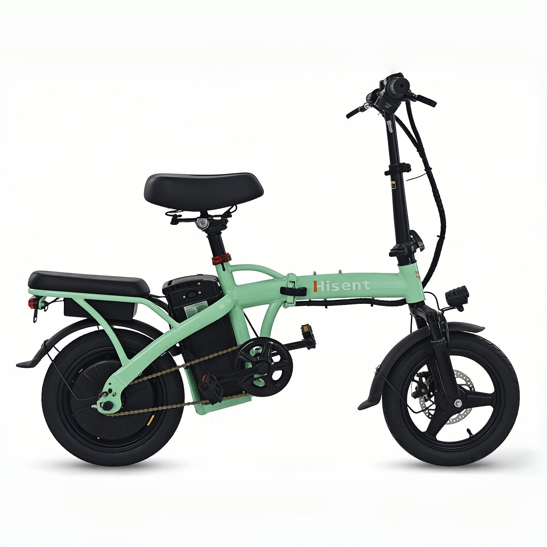 Hisent Electric Scooter, 500W Brushless Motor, Speed 16-19mph, Dual Suspension System, Full Shock Absorption, 48V 10AH-17.5AH Battery (optional), 15-35 Miles Range, 14-inch High-quality Tires