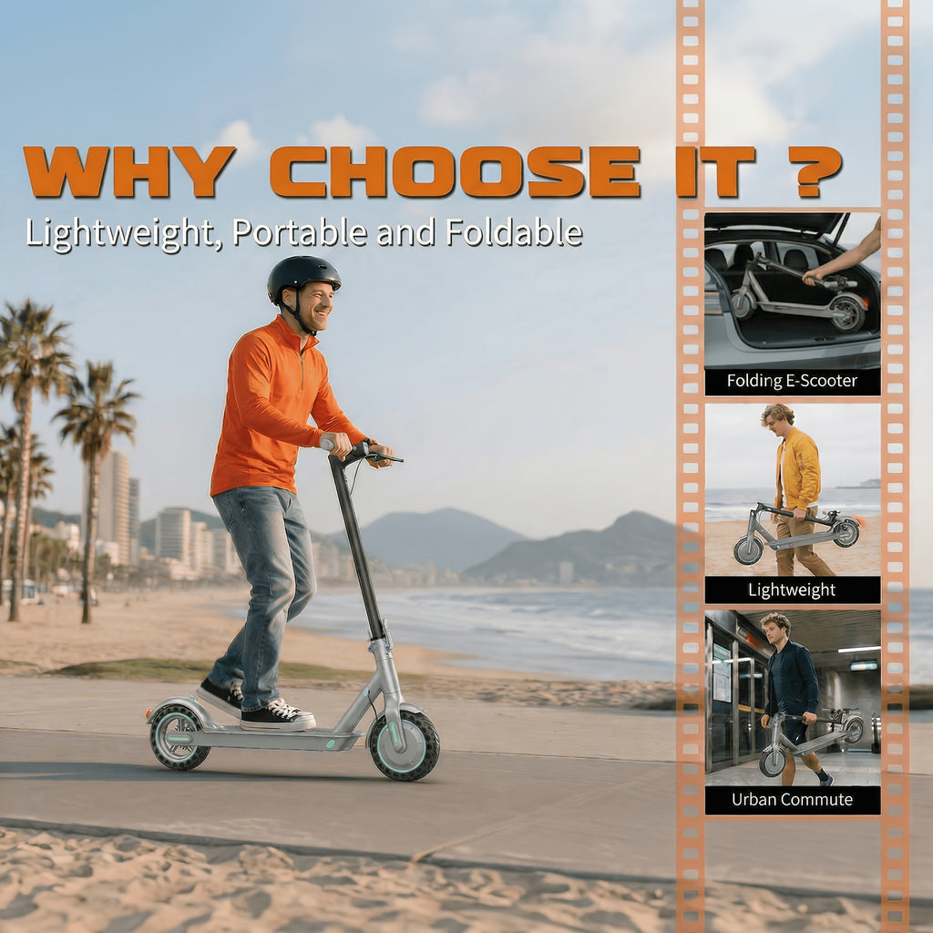 350W Foldable Commuter Electric Scooter, Top Speed Of 19MP\u002FH And 20 KM Range, 8.5-inch Solid Tire, Smart LED Display, Dual Brake System, Lightweight Quick-Folding Electric Scooter, Suitable for Commuting And Daily Travel Use, Ideal Gift for Birthdays