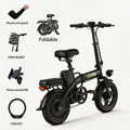 400W High-power Electric Bicycle - Long Range & 19 MPH, Foldable Portable Electric Scooter, Equipped with Dual Brakes, 14-inch All-terrain Tire Wheels, Dual Power Batteries\u002Felectric Mode - Perfect Experience