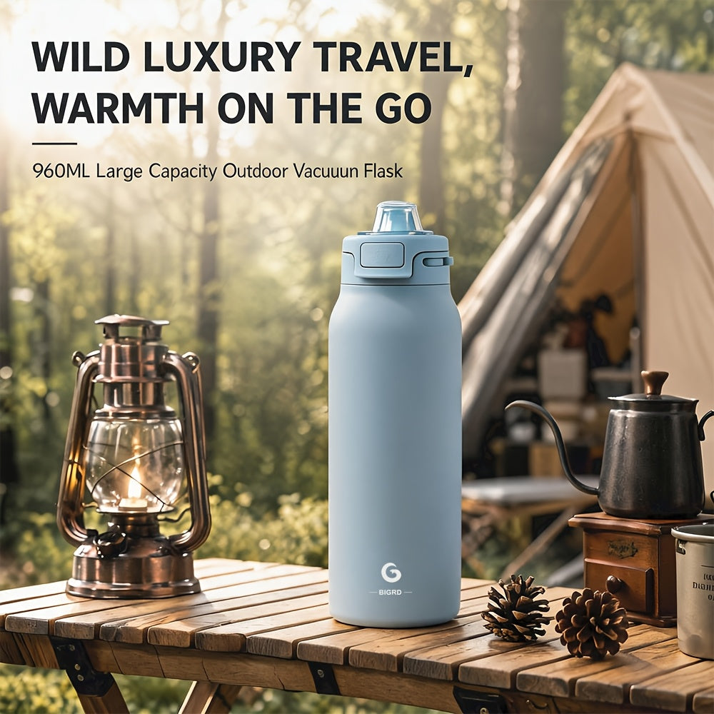 BIGRD 32.46oz Large-capacity Insulated Water Bottle, Double-layer Vacuum Leak-proof Drinking Bottle, Reusable Travel Cup, Suitable for Outdoor Sports and Daily Use