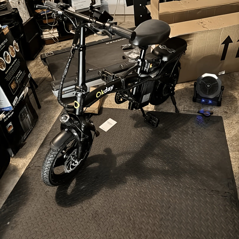 400W High-power Electric Bicycle - Long Range & 19 MPH, Foldable Portable Electric Scooter, Equipped with Dual Brakes, 14-inch All-terrain Tire Wheels, Dual Power Batteries\u002Felectric Mode - Perfect Experience
