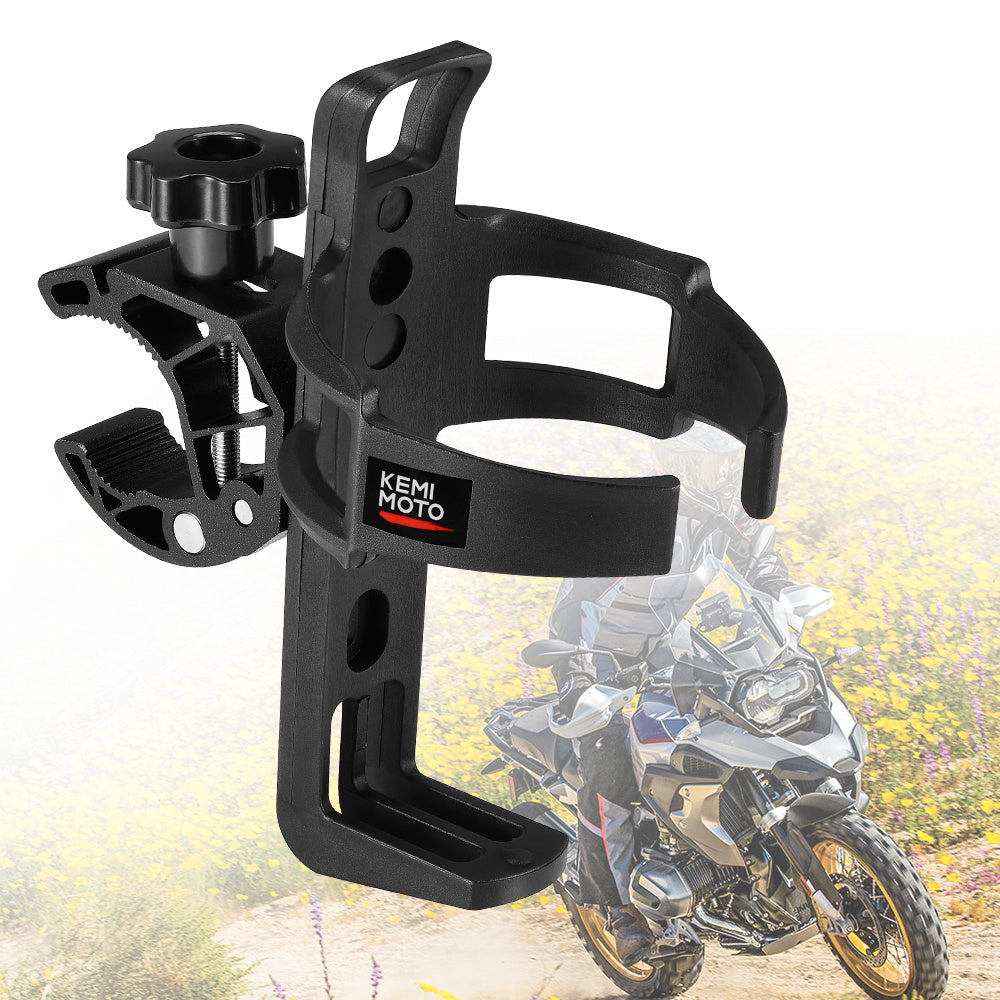 Universal ATV Cup Holder Motorcycle Bottle Holder Universal Drink Holder with 0.6-1.56in Metal Clamp for 20oz Bottle for Bike Boat Stroller Walker Wheelchair Scooter Golf Cart Motorcycle Handbar Accessories