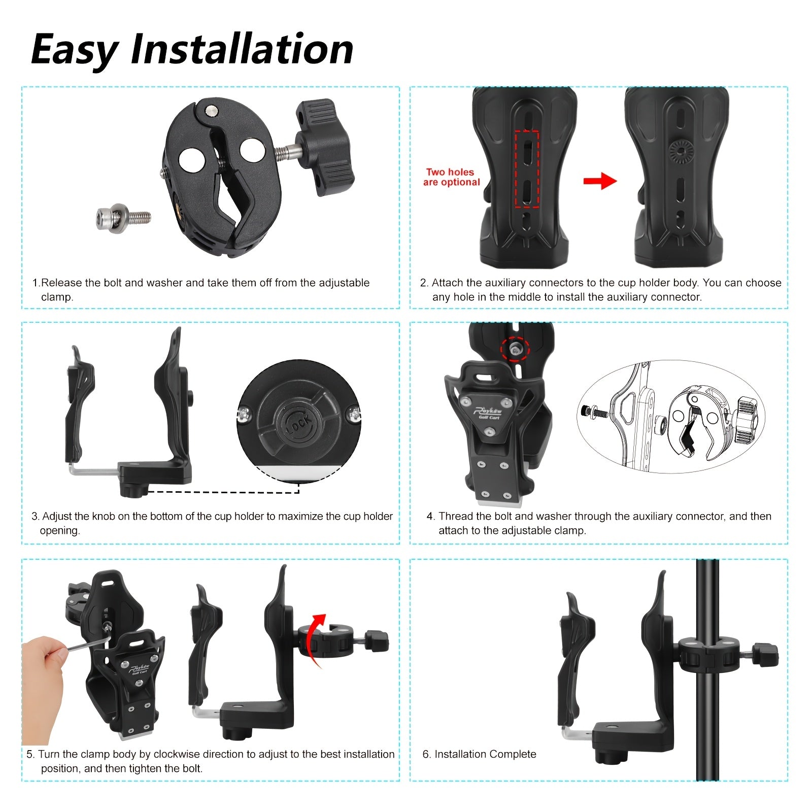 Adjustable Motorcycle Cup Holder, Upgraded Bicycle Cup Holder, Bicycle Water Cup Holder, Suitable for Handlebars And Frames Of Scooters, Strollers, ATVs, Wheelchairs, Tractors, Maximum Load Capacity 32oz