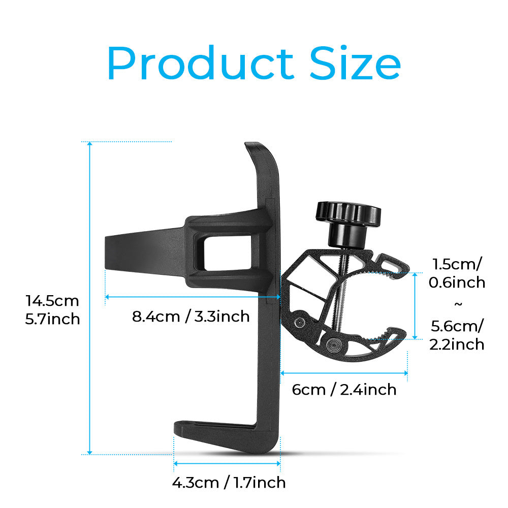 Universal ATV Cup Holder Motorcycle Bottle Holder Universal Drink Holder with 0.6-1.56in Metal Clamp for 20oz Bottle for Bike Boat Stroller Walker Wheelchair Scooter Golf Cart Motorcycle Handbar Accessories