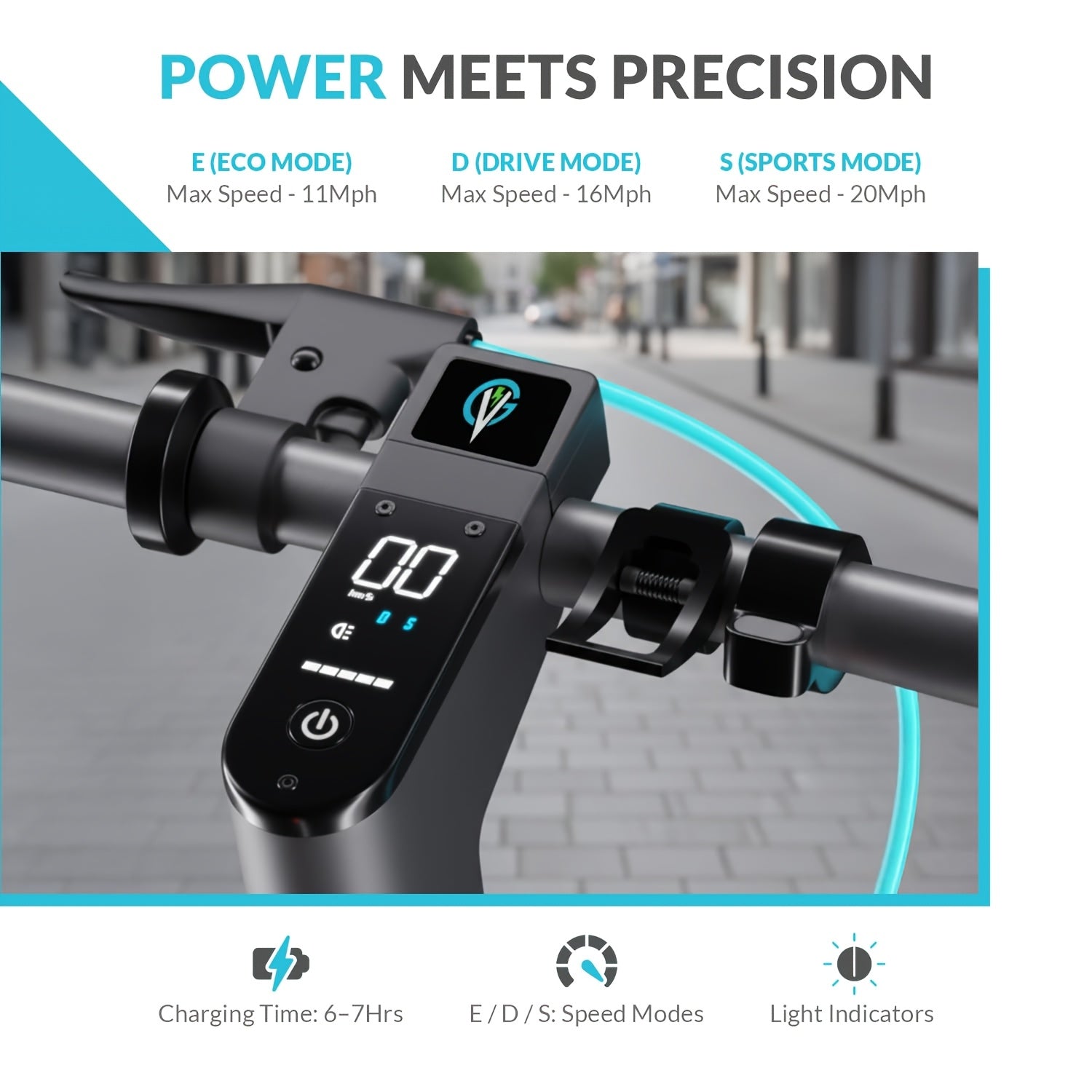 Volt City 350W High-Power Motor 20 MPH Electric Scooter, Foldable, for Adults, 40-Mile Range